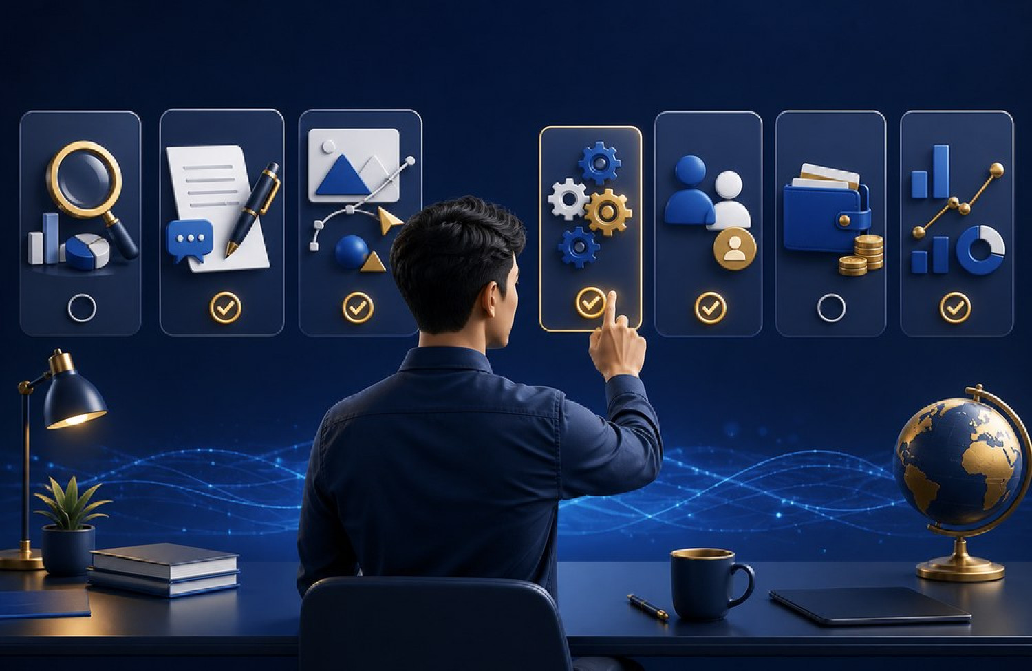 bộ c&ocirc;ng cụ AI cho doanh nghiệp một người